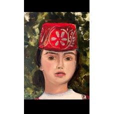 Crimean Tatar girl oil painting portrait, Ukranian art. Original work. Artist Marina Stognieva